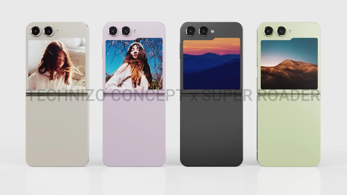 Galaxy Z Flip 5 concept render open