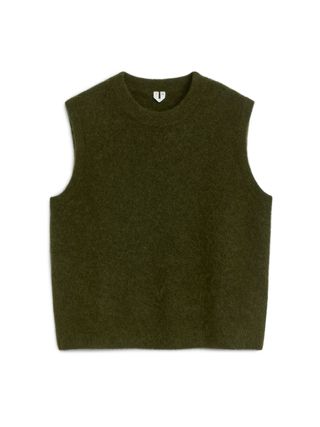 Alpaca-Wool Blend Vest - Dark Green - Arket Gb