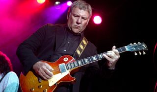 Alex Lifeson performs onstage at the Moorpark Country Club on September 22, 2014 in Moorpark, California
