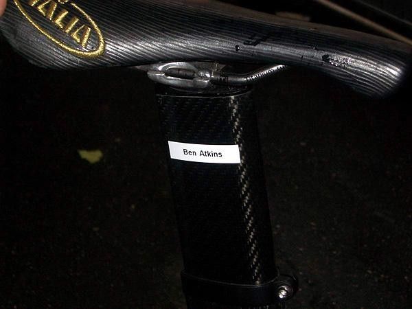 See, told you so... I love seeing my name on a bike!
