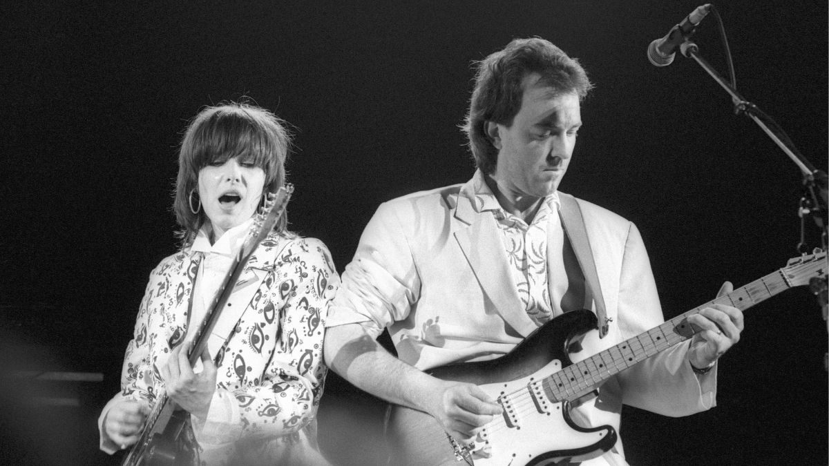Chrissie Hynde and Robbie McIntosh playing in the Pretenders