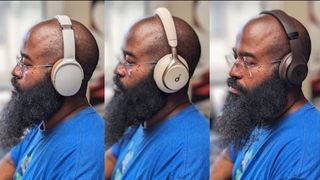 Tshaka wearing different headphones which all support various codecs