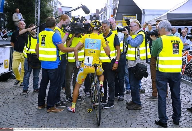 The media obligations never stop for the Tour de France champion