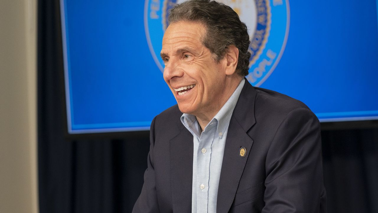 andrew cuomo, new york, united states 20200503 new york state governor andrew cuomo daily media briefing on covid 19 pandemic at manhattan office photo by lev radinpacific presslightrocket via getty images