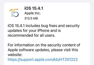 iOS 15.4.1 release notes