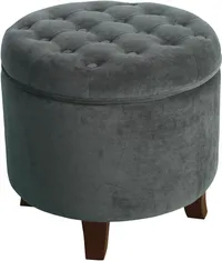 Homepop Home Decor Velvet Ottoman