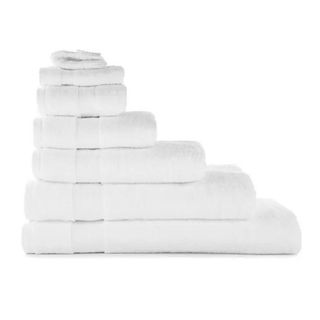 Stack of white bath towels