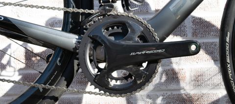 A Campagnolo Super Record WR chainset fitted to a Pinarello frame 