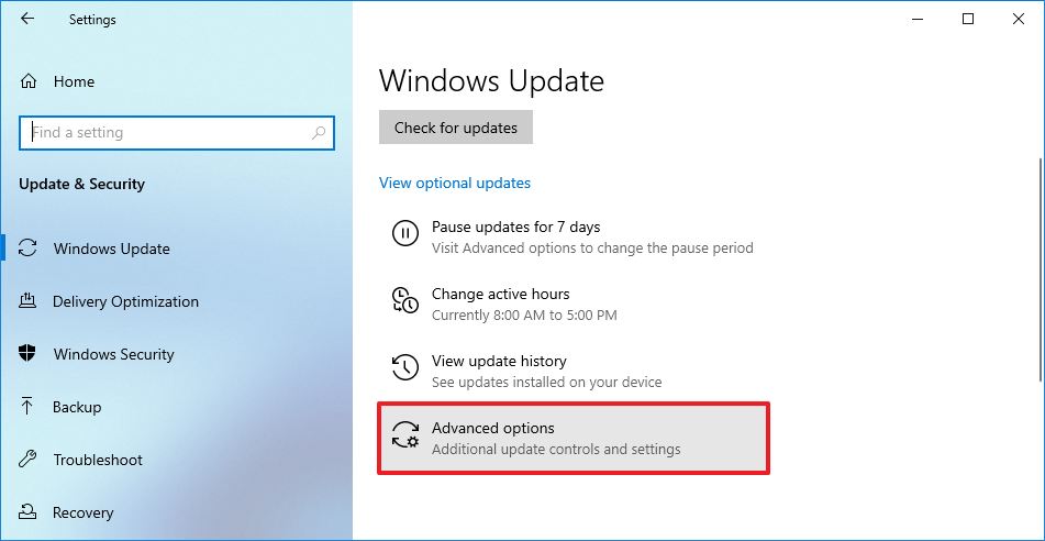 Windows 10 disable Pause updates Advanced. Skip updates