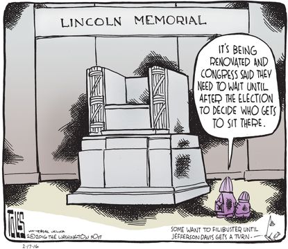 Political Cartoon U.S. Supreme Court Lincoln Memorial