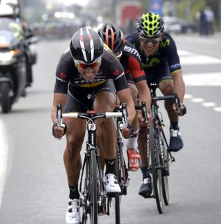 Stijn Devolder escapes in the 2014 Ghent-Wevelgem