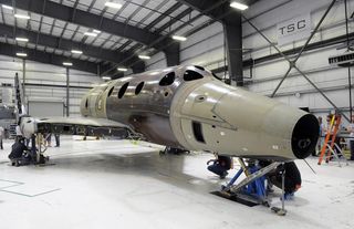 SpaceShipTwo First Landing Gear Lowering