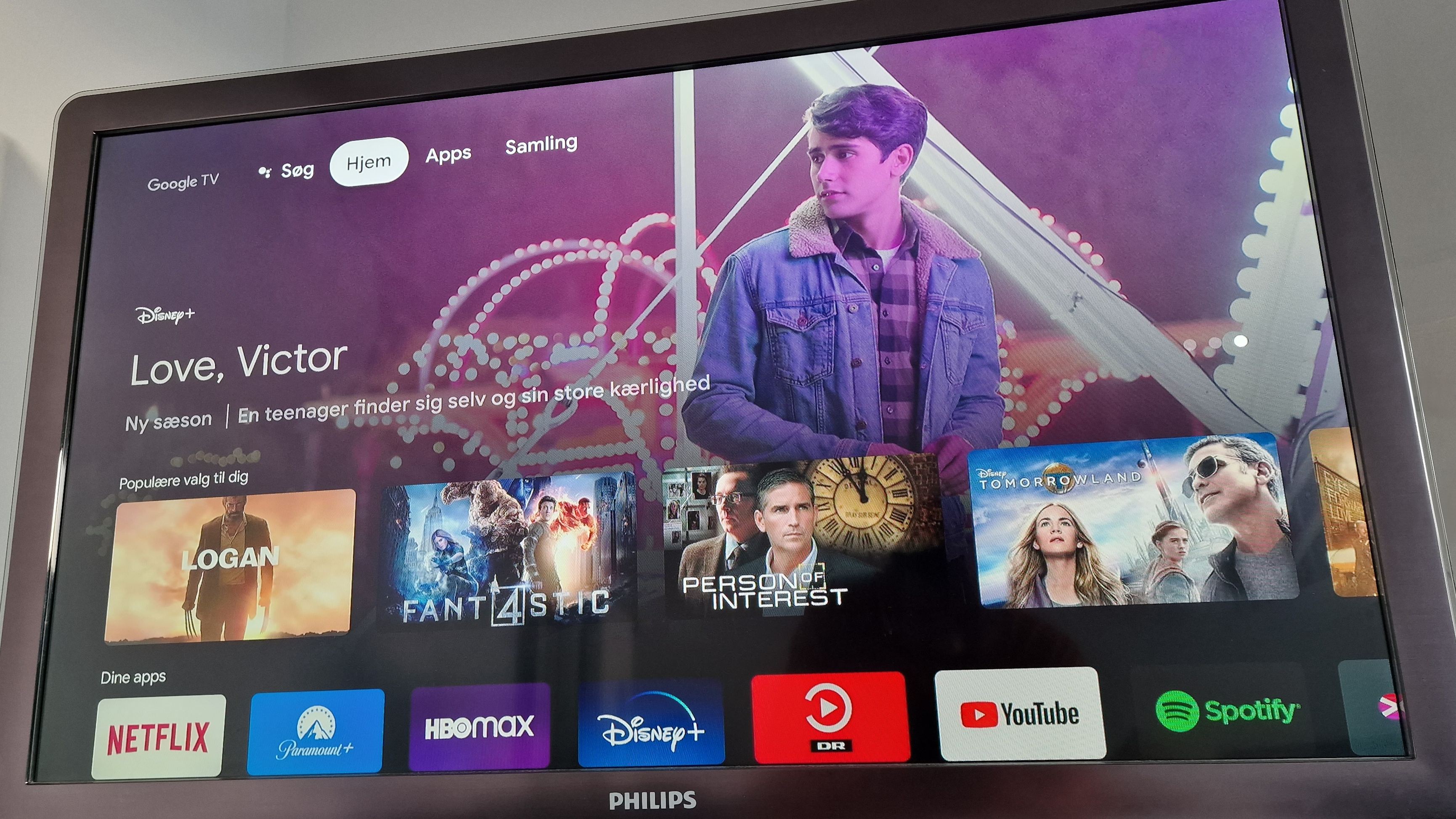 Billede af brugerfladen i Chromecast med Google TV