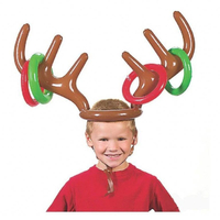 7. VEYLIN Christmas Party Toss Game Inflatable Reindeer Antler Hat with Rings - View at Amazon