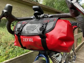 Zefal F10 barbag attached to a set of handlebars