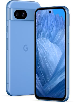 An official product render of the front and back of the Bay Google Pixel 8a