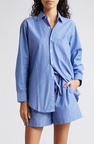 Sofia Long Sleeve Burnout Lace Button-Up Shirt