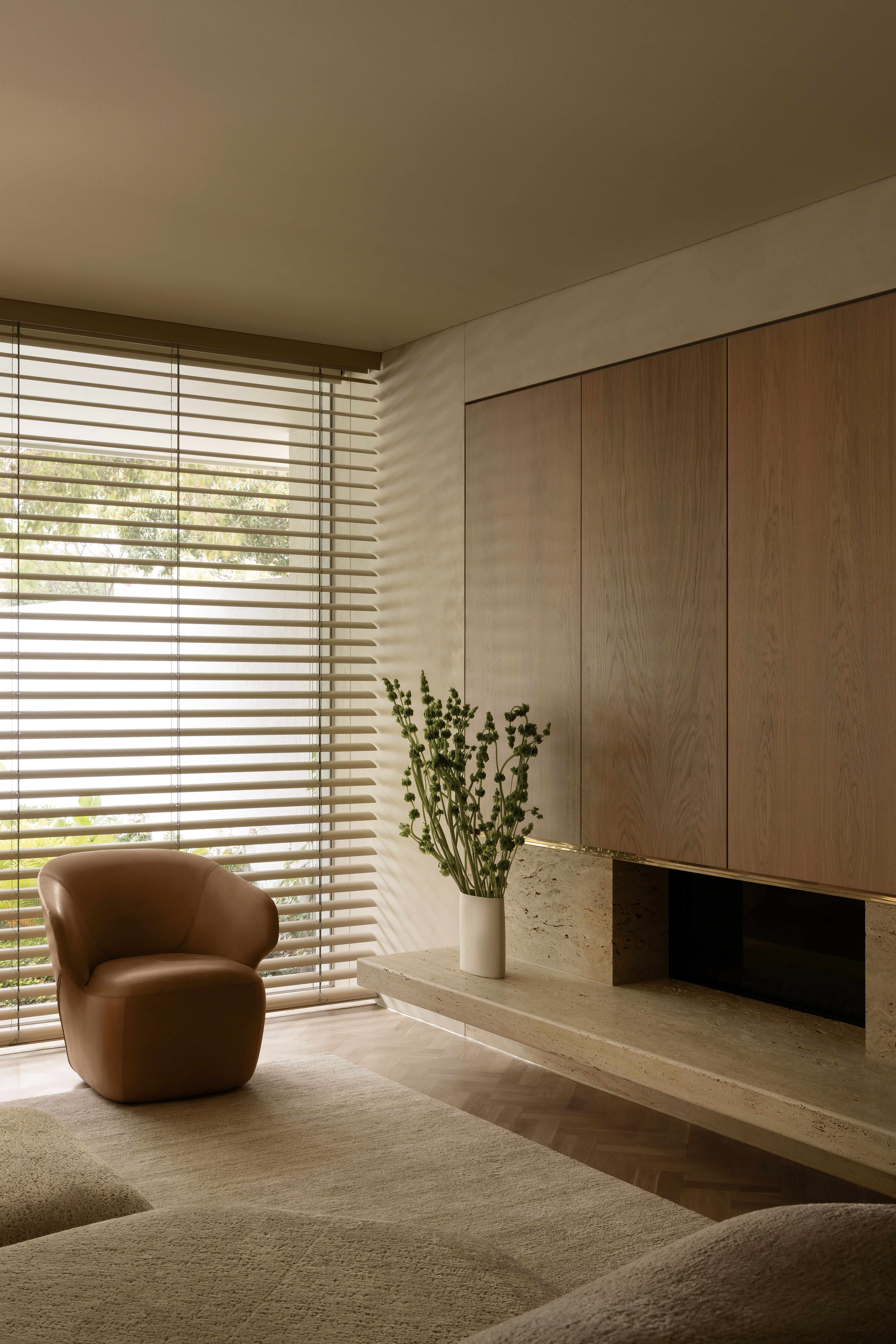 Minimalist, neutral living space
