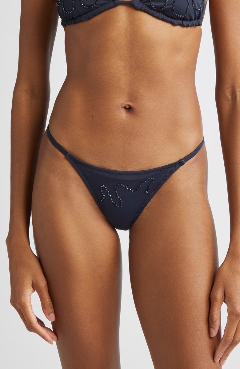 Sharpie Beaded Side Tie Bikini Bottoms