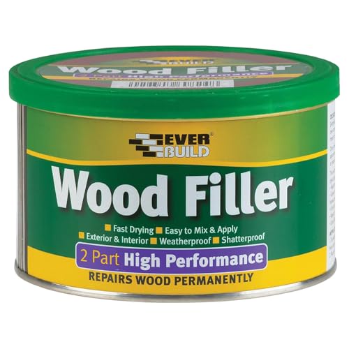 Everbuild 2-Part High Performance Wood Filler &amp;ndash; Fast Drying &amp;ndash; Weatherproof &amp;ndash; Easy to Mix and Apply &amp;ndash; Light Stainable &amp;ndash; 500g
