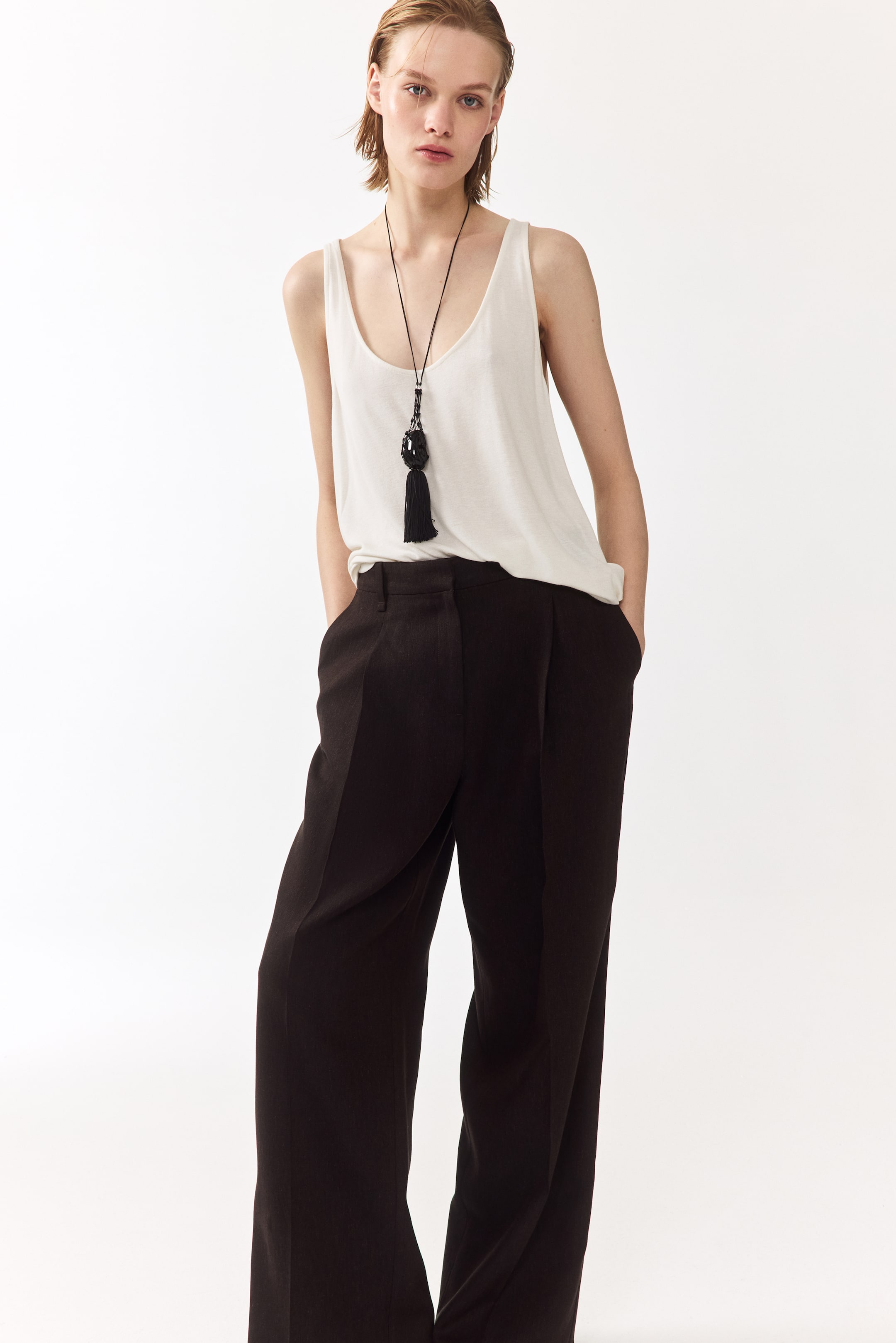 Tailored Linen-Blend Trousers
