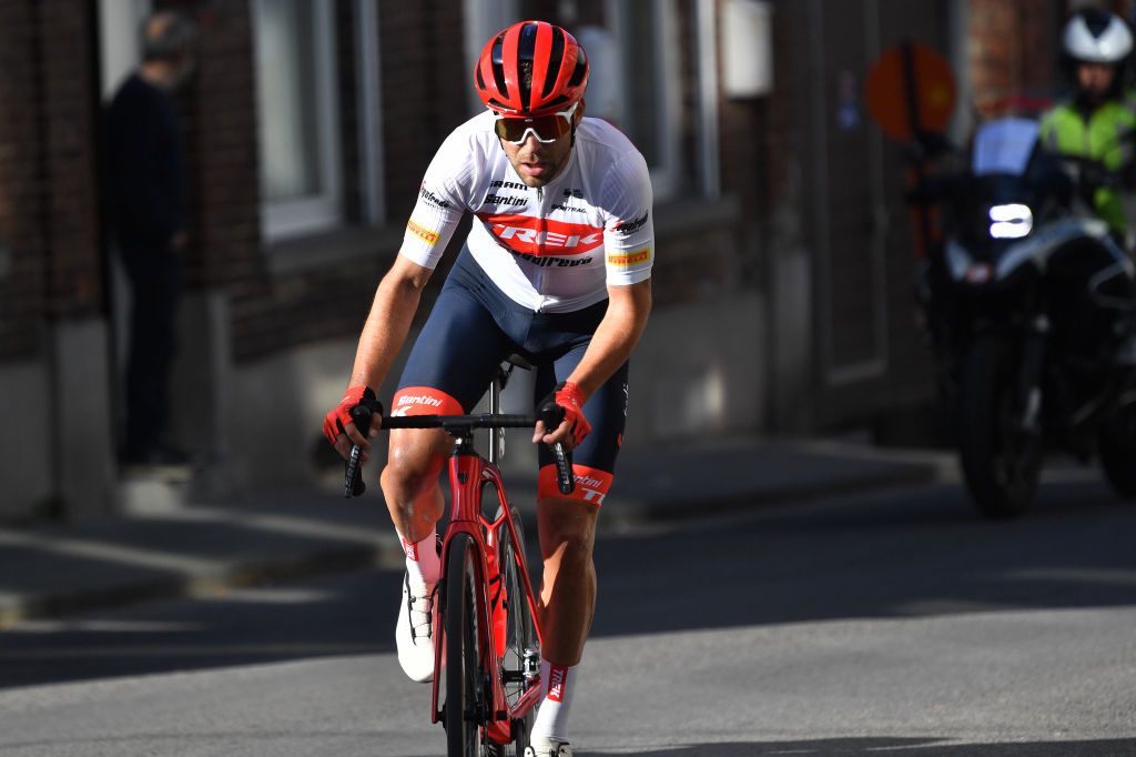 BINCHE BELGIUM OCTOBER 04 Tony Gallopin of France and Team Trek Segafredo during the 35th Binche Chimay Binche Memorial Frank Vandenbroucke 2022 a 1986km one day race from Binche to Binche BincheChimayBinche on October 04 2022 in Binche Belgium Photo by Luc ClaessenGetty Images