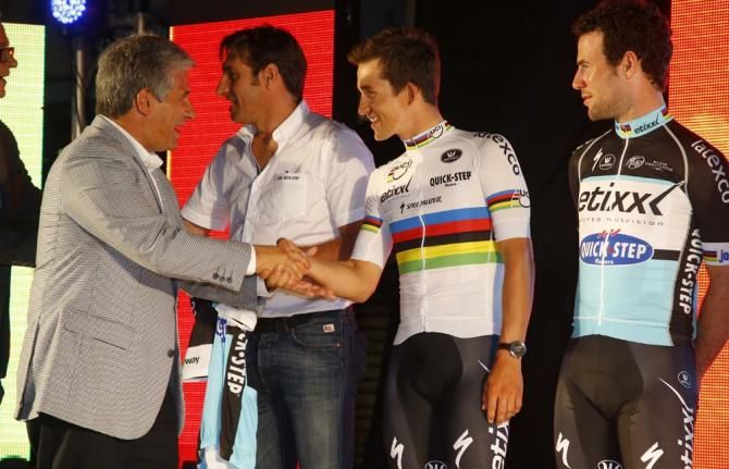 Michał Kwiatkowski was given a special welcome