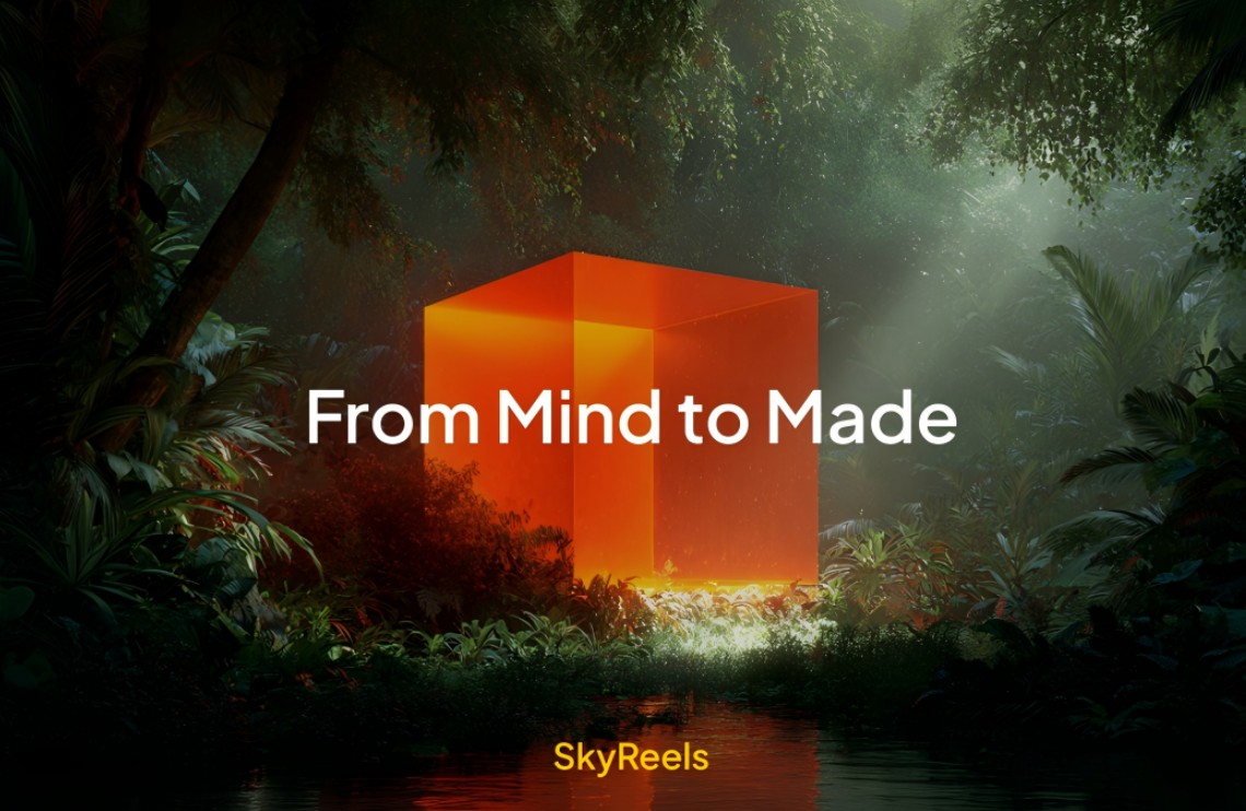 An image of an orange cube in a rainforest