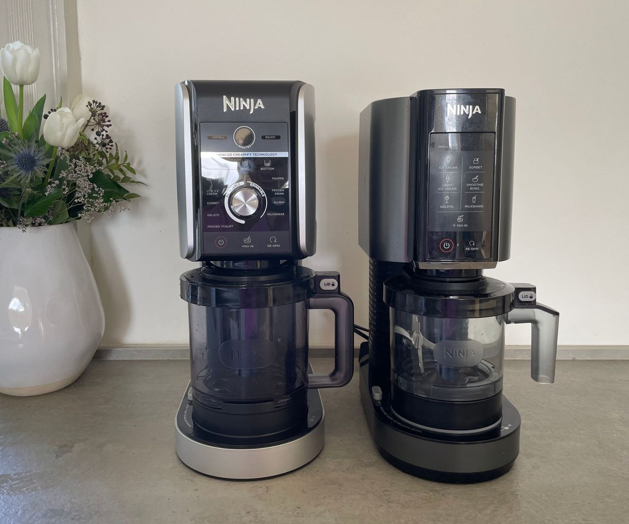 Ninja Creami Deluxe next to the original Ninja Creami