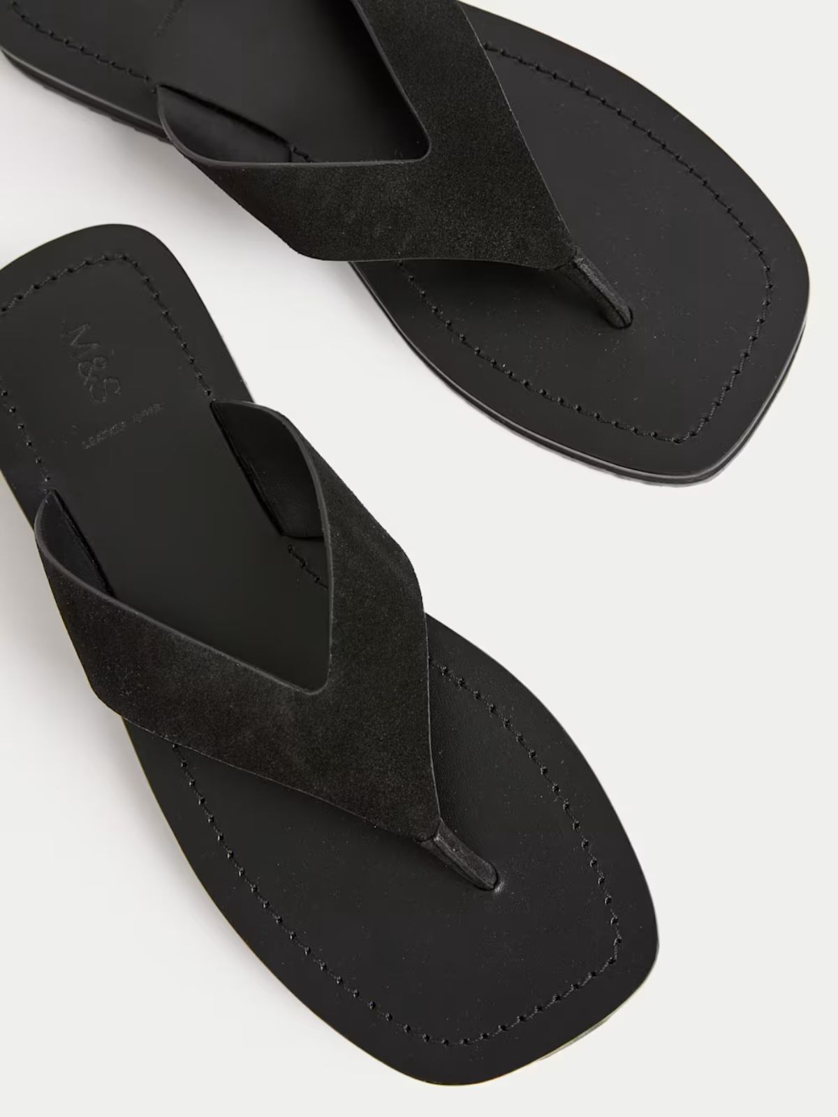 M&S Suede Flat Square Toe Sandals