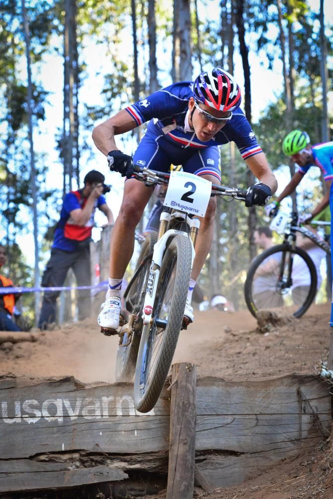 Julien Absalon (France) finished a disappointing sixth in the elite men's cross country
