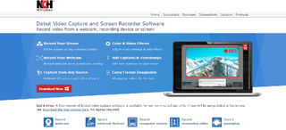 NCH Software Debut Video Capture free screen recorder homepage