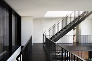 Architectural staircase at Sound House in Seattle