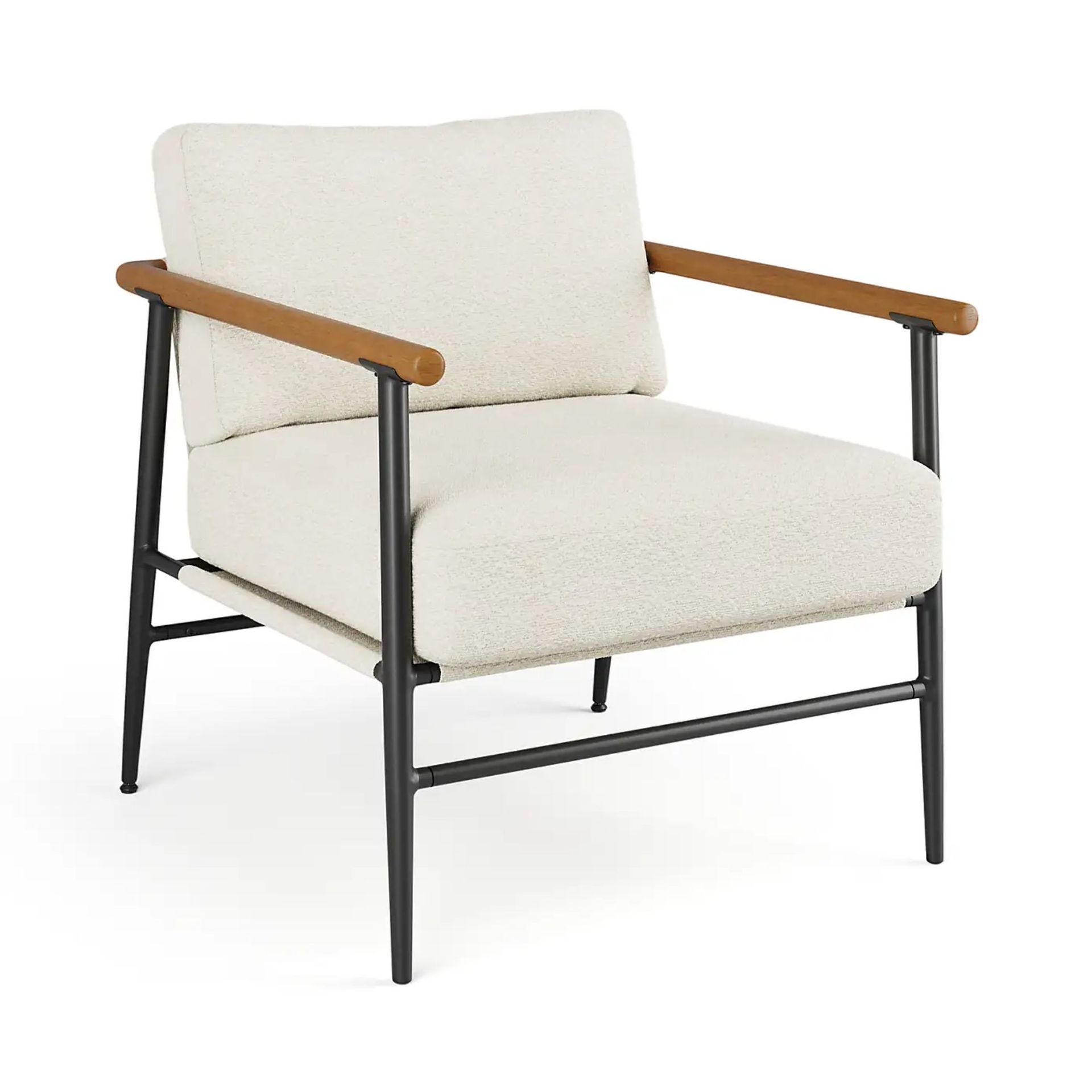 Cream boucle armchair