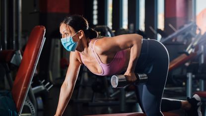 Woman exercising in gyms