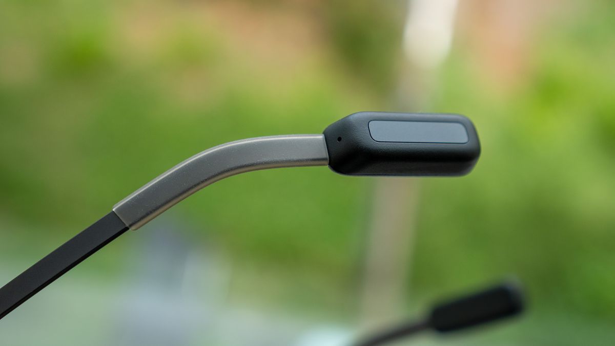 Even Realities G2 smart glasses temple arms where the batteries and touchpads are housed