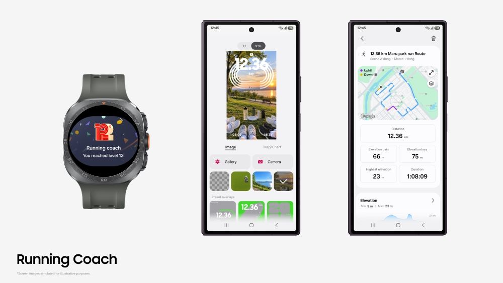 The Running Coach receives a continued partnership with Strava to import running routes, and its training levels end at 12, up from 10.
