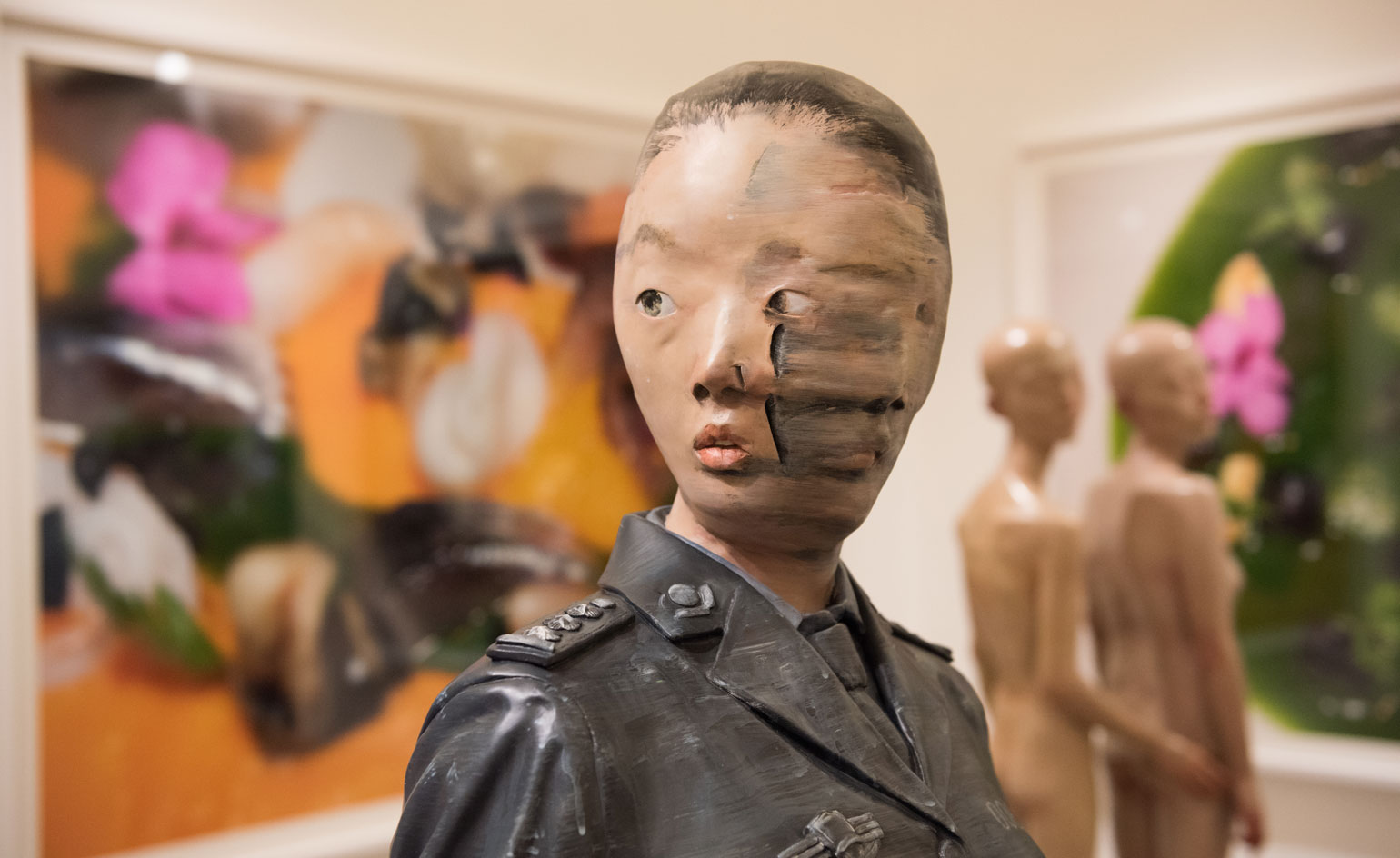 Xiang, strips away all elements of physical attraction with her series of hairless, expressionless life-like forms that reflect on the vulnerability of Chinese women