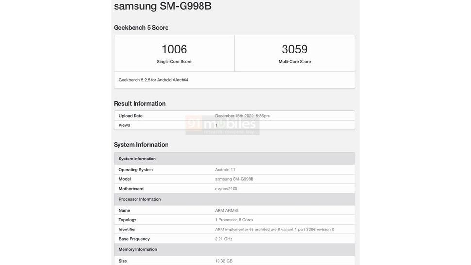 galaxy s21 geekbench 5