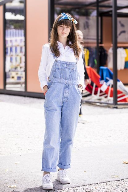 Denim Button Front Dungarees, White Stuff