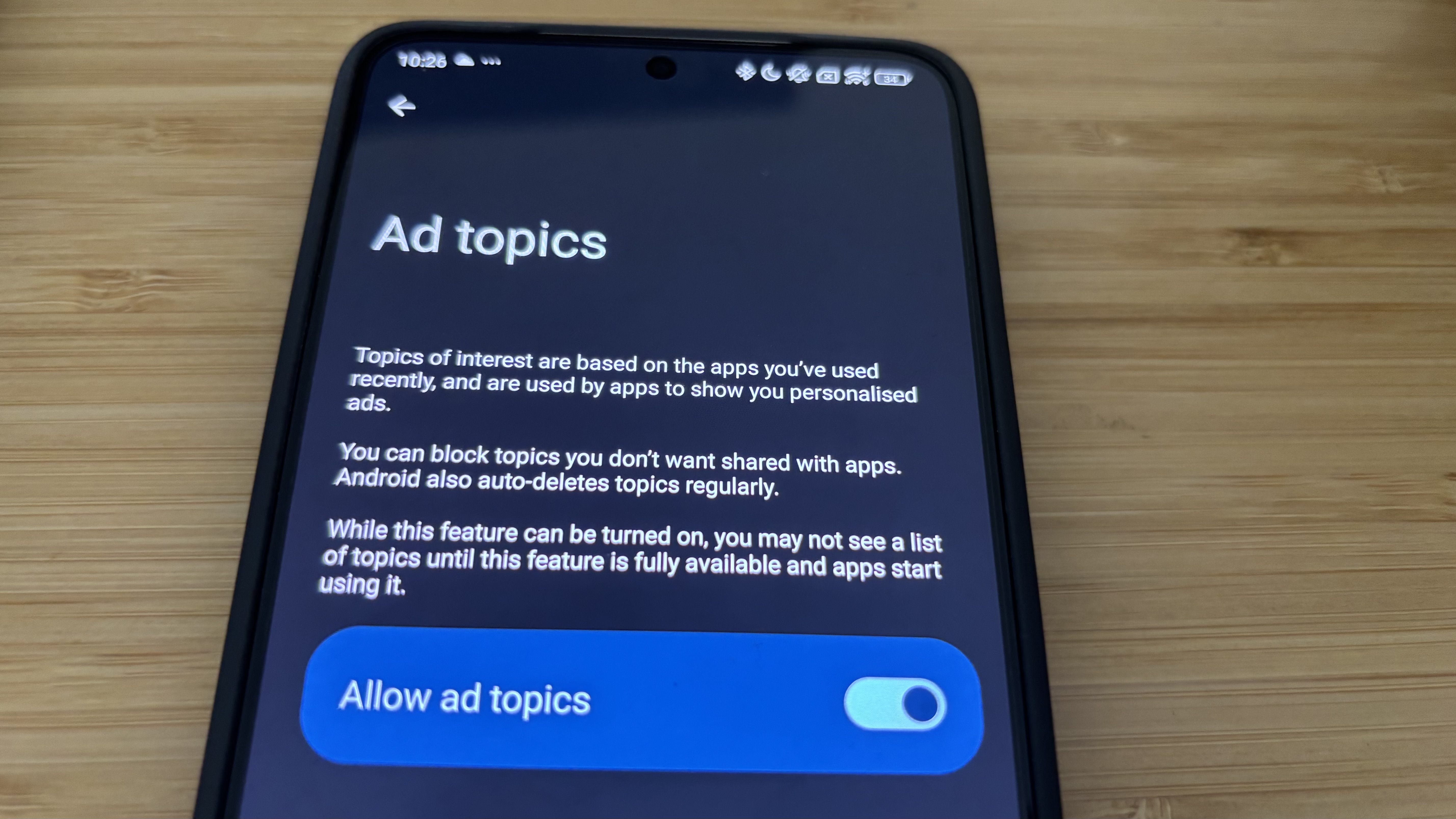 Ads and ad settings on the Poco F6 Pro