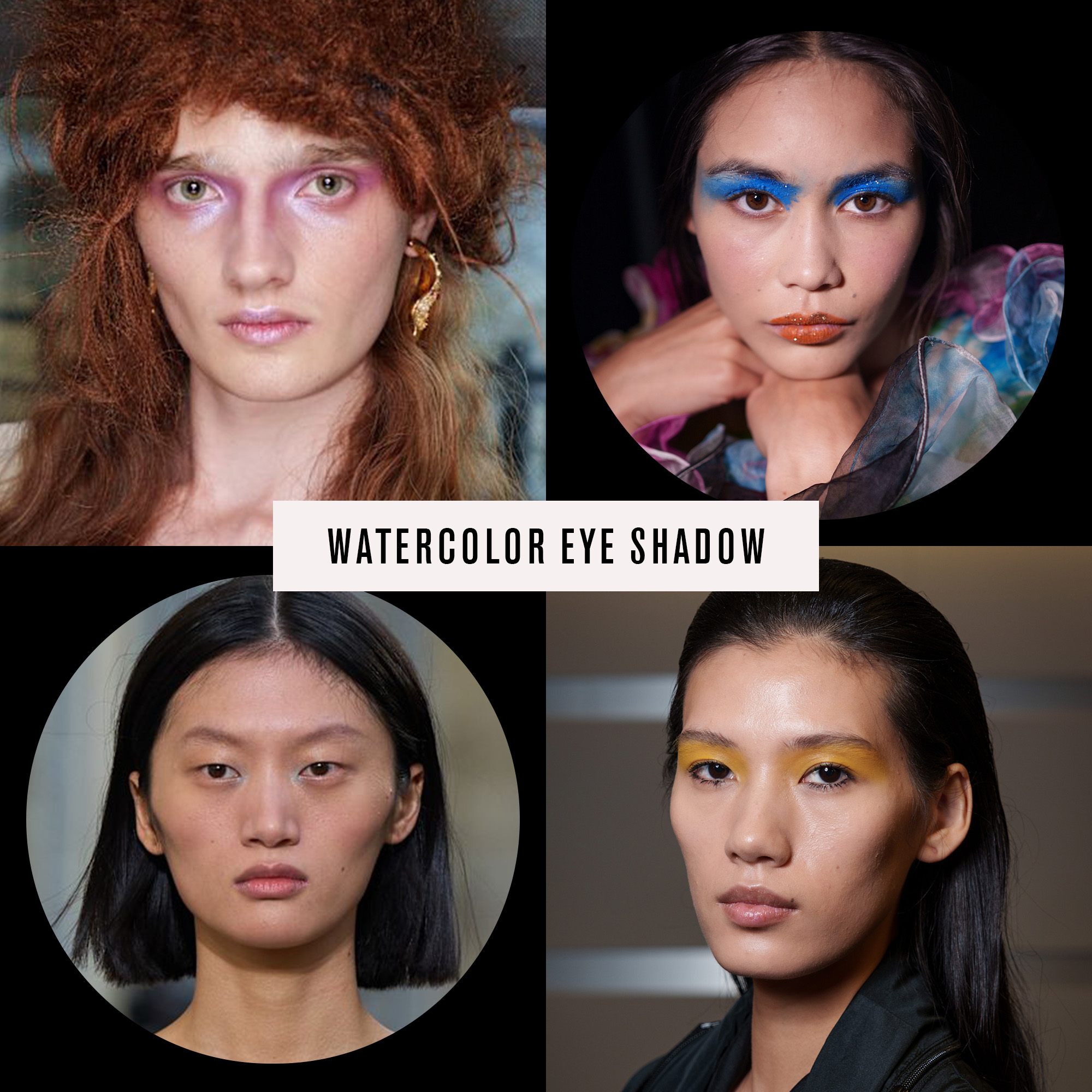 Watercolor eye shadow collage