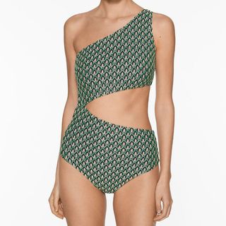 woman in green swimsuit