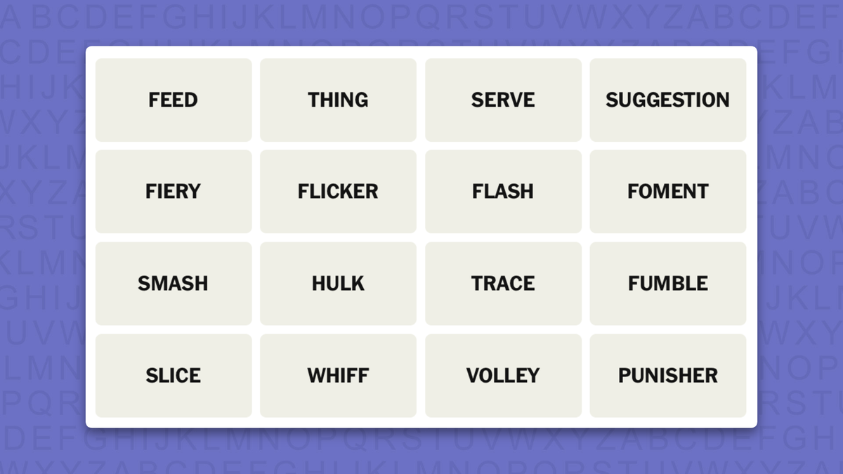 NYT Connections hints for game 1221 on a purple background