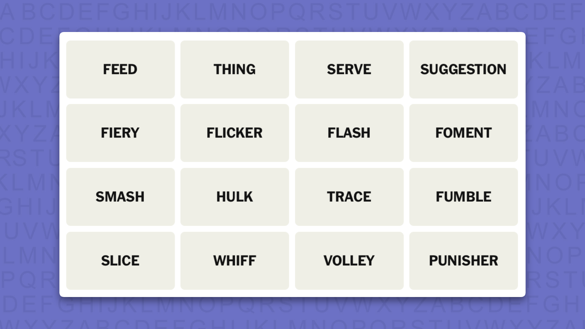 NYT Connections hints for game 1221 on a purple background