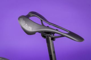Image shows a super lightweight saddle on the Canyon Ultimate CFR
