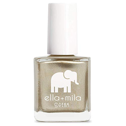 Ella+mila Gilded Nail Polish, Professional Quick Dry, Long-Lasting &amp;amp; Chip-Resistant, Metallic Gold, 17-Free Formula, Vegan, Cruelty-Free, 0.45 Fl Oz