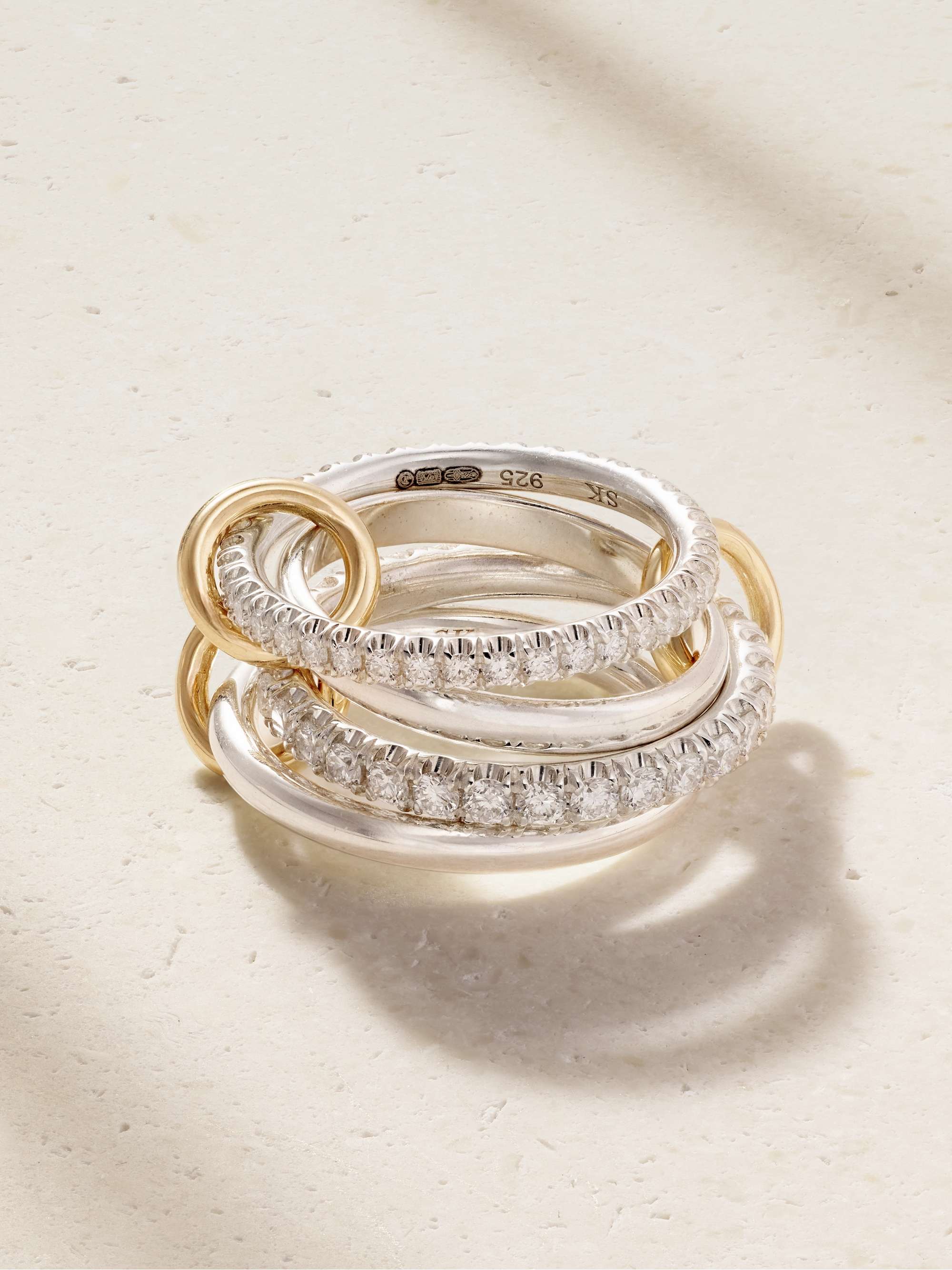 Halley Sterling Silver, 18-Karat Gold and Diamond Ring