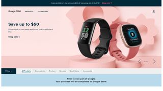 The banner on the Fitbit website.