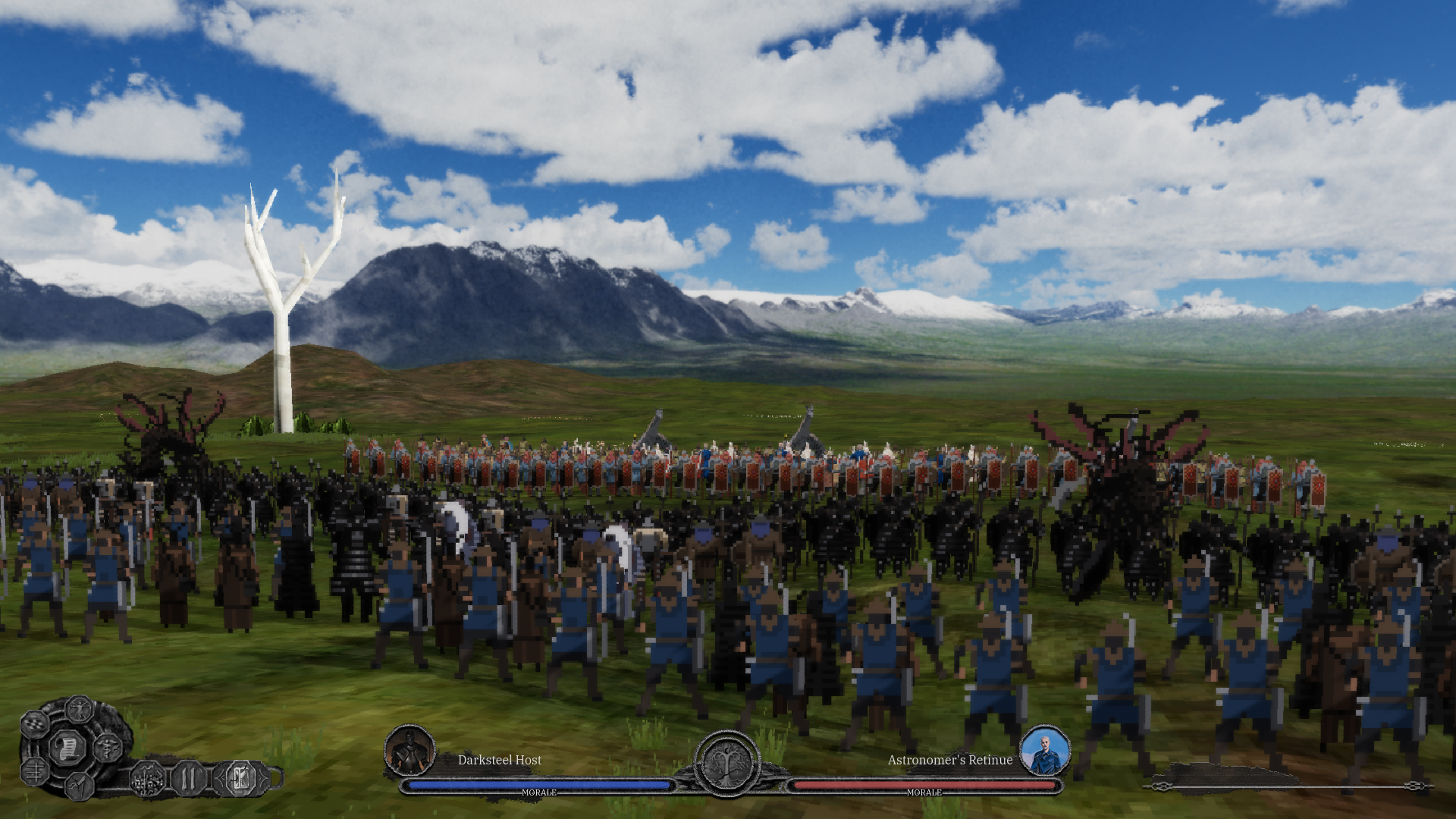 A fantasy battle on a field